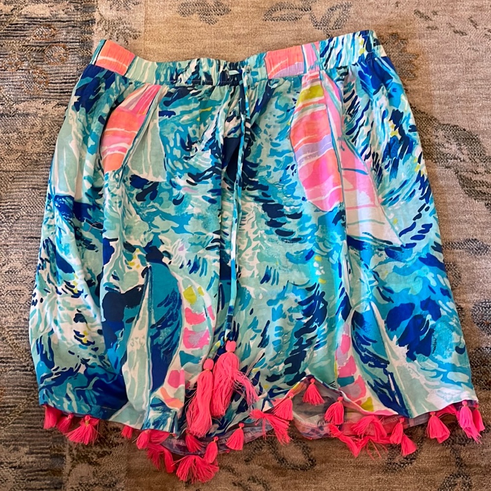 Lilly Pulitzer strapless tassel tank